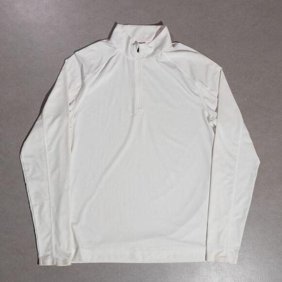 Rhone Courtside 1/4 Zip White Performance Stretch Golf Pullover Men's Large Gym - Picture 1 of 7